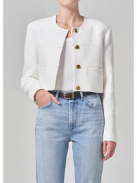 Pia Cropped Jacket In White