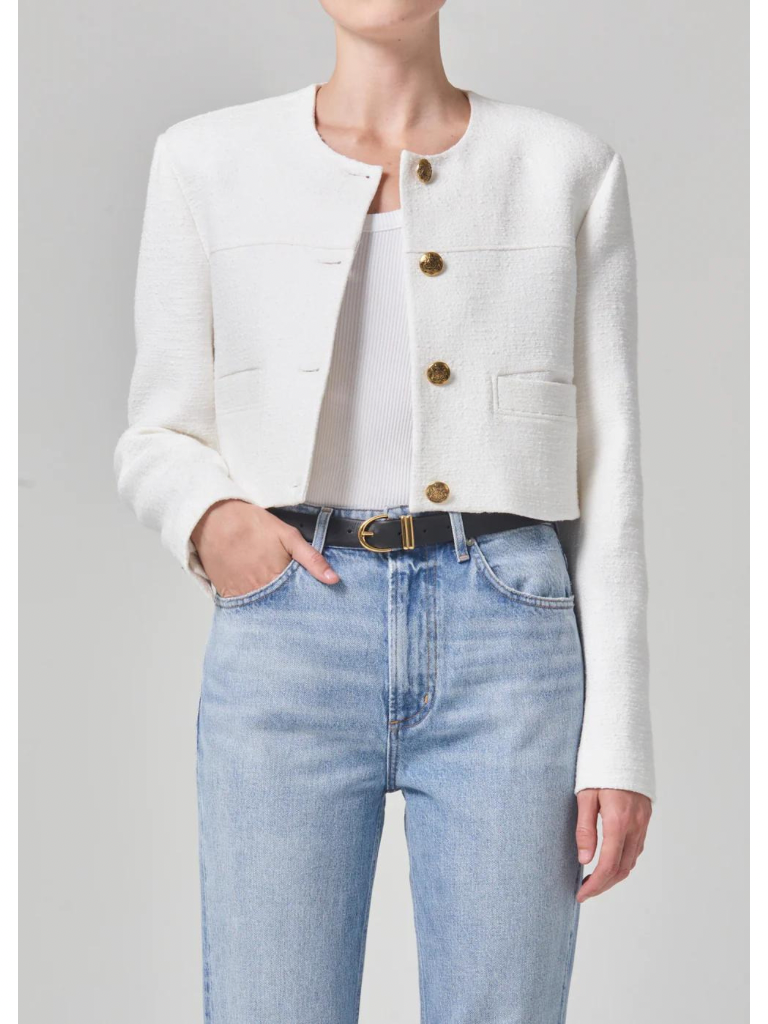 Pia Cropped Jacket In White