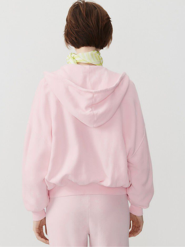 Izubird Zip Hoodie Sweatshirt in Vintage Pink