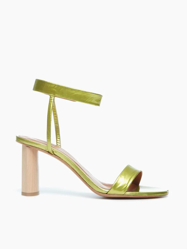 Gina Heel in Chartreuse Antiqued Patent