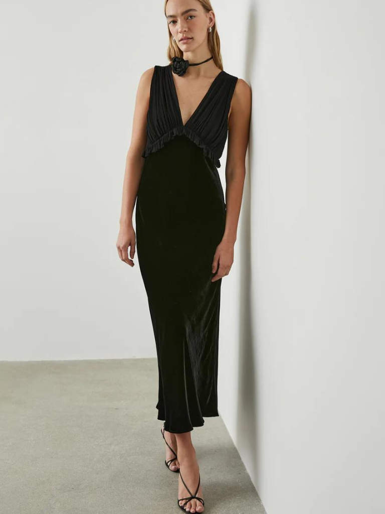 Velvet and chiffon sales dress