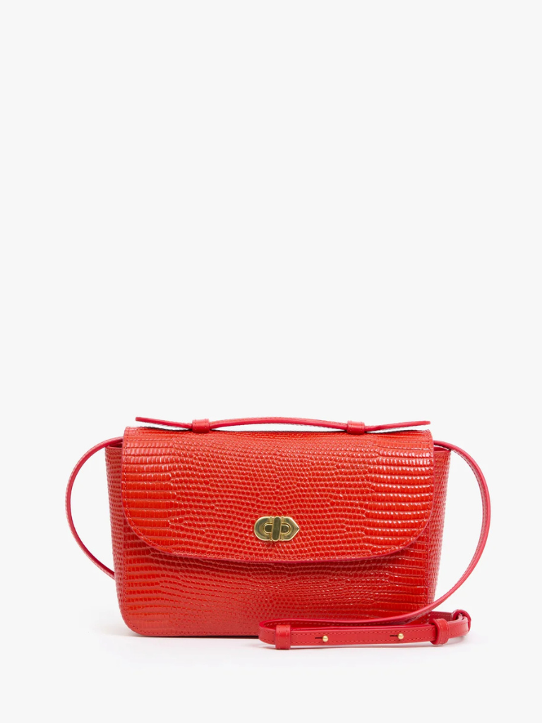 Kathryn Bag in Red Embossed Lizard