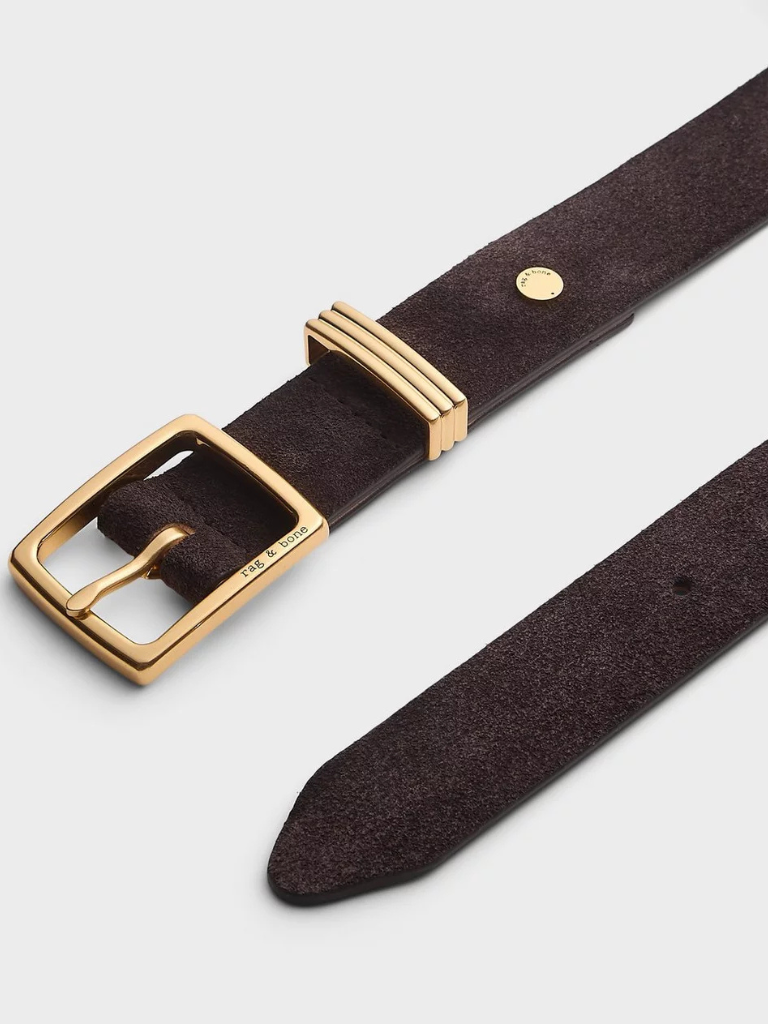 Boyfriend Belt 2.0 in Chocolate Suede