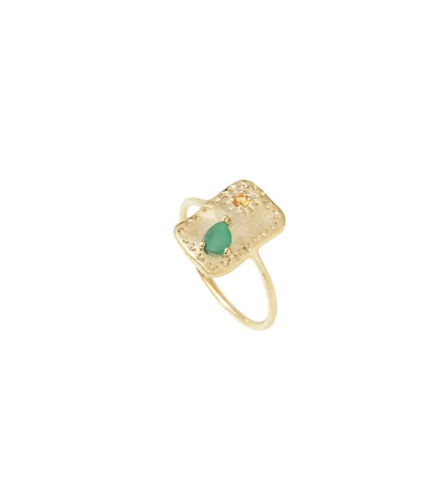 Farah Ring in Citrine/Emerald/Gold