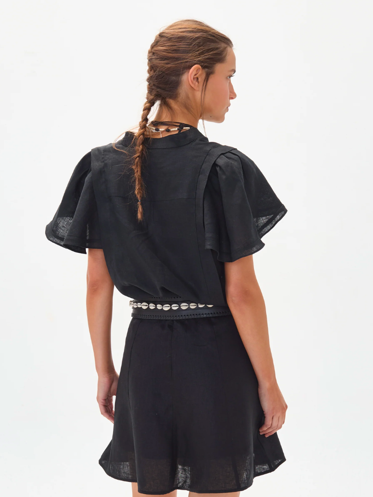 Willow Linen Shirt in Black