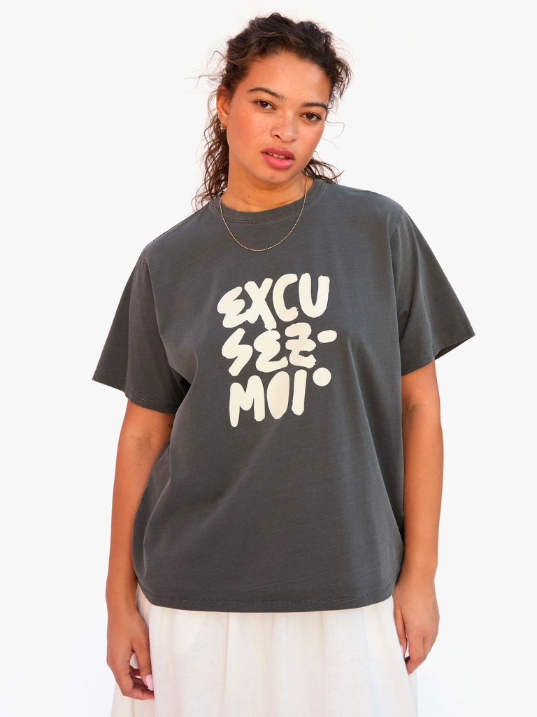 Excusez Moi Original Tee in Faded Black