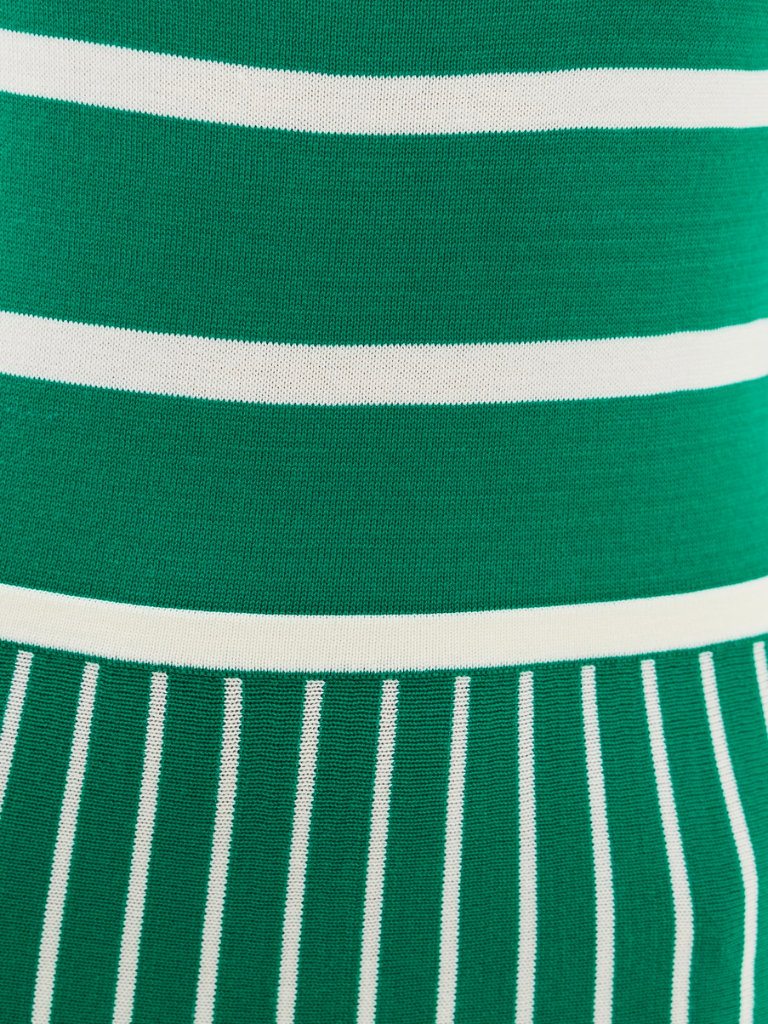 Aveline Dress in Green Stripe