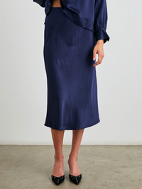 Anya Midi Skirt in Navy