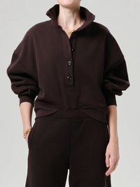 Mirelle Funnel Neck Top in Chocolate