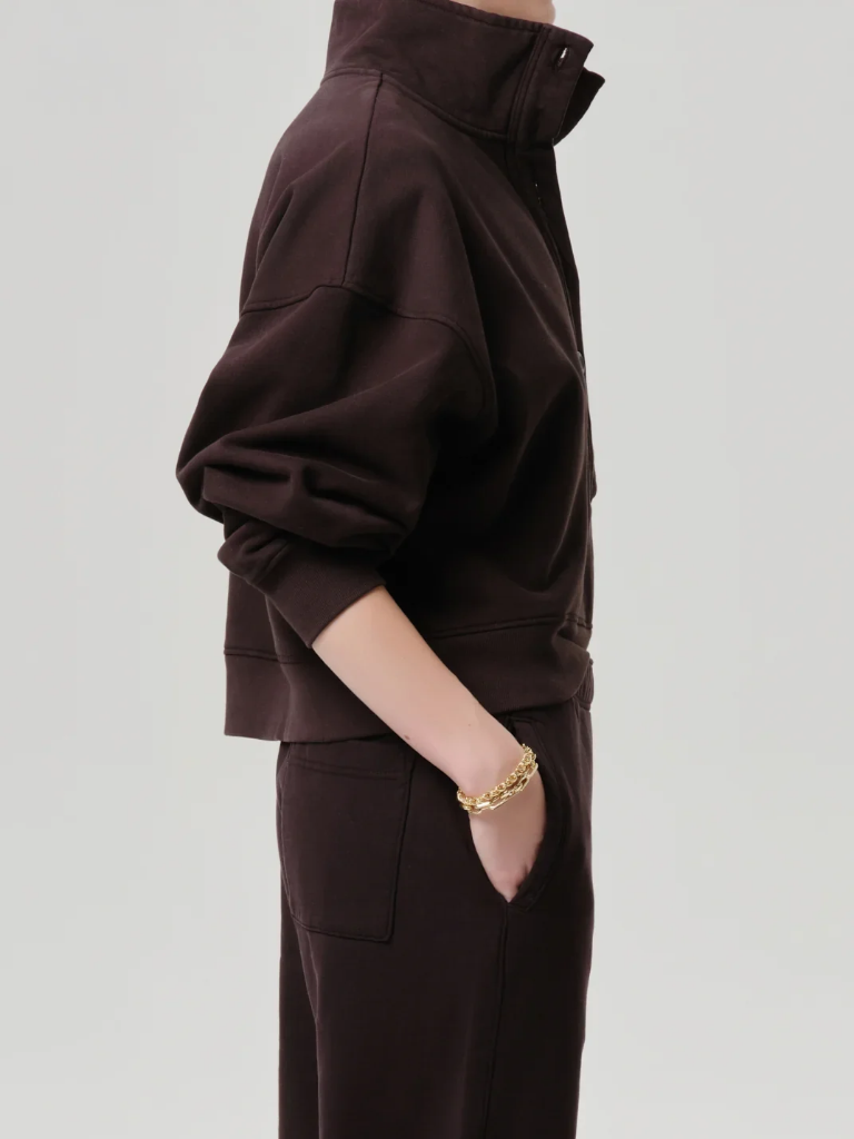 Mirelle Funnel Neck Top in Chocolate