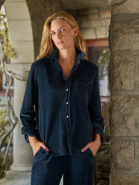 Eileen Corduroy Button Up Shirt in Classic Navy