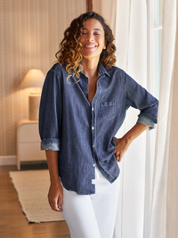 Eileen Denim Button Up in Vintage Dark Indigo