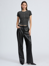 Phoebe Faux Leather Pants in Black