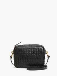 Midi Sac in Diagonal Woven Black