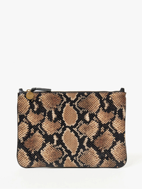 Flat Clutch w/Tabs in Tan Desert Snake