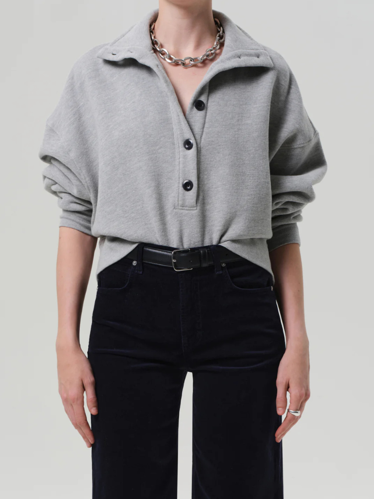 Mirelle Funnel Neck in Heather Grey