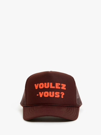 Voulez Vous Trucker Hat in Chocolate