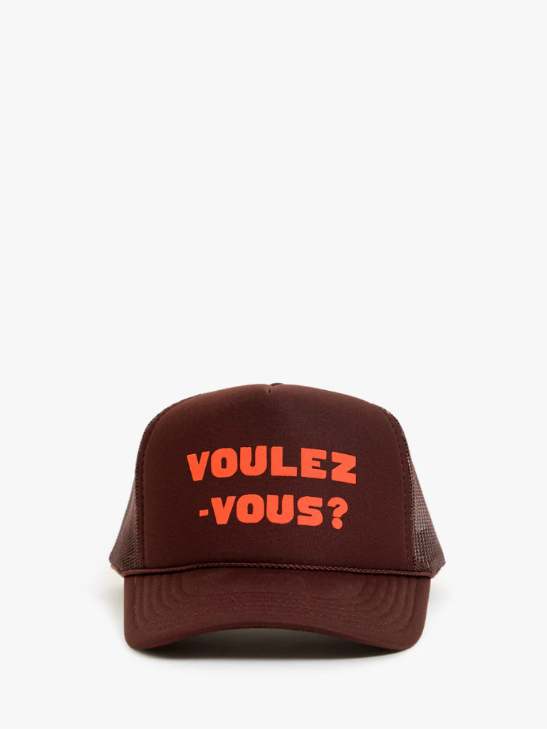 Voulez Vous Trucker Hat in Chocolate