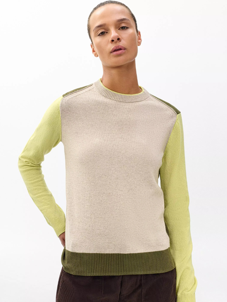 Taron Colorblock Crew in Oatmeal Multi