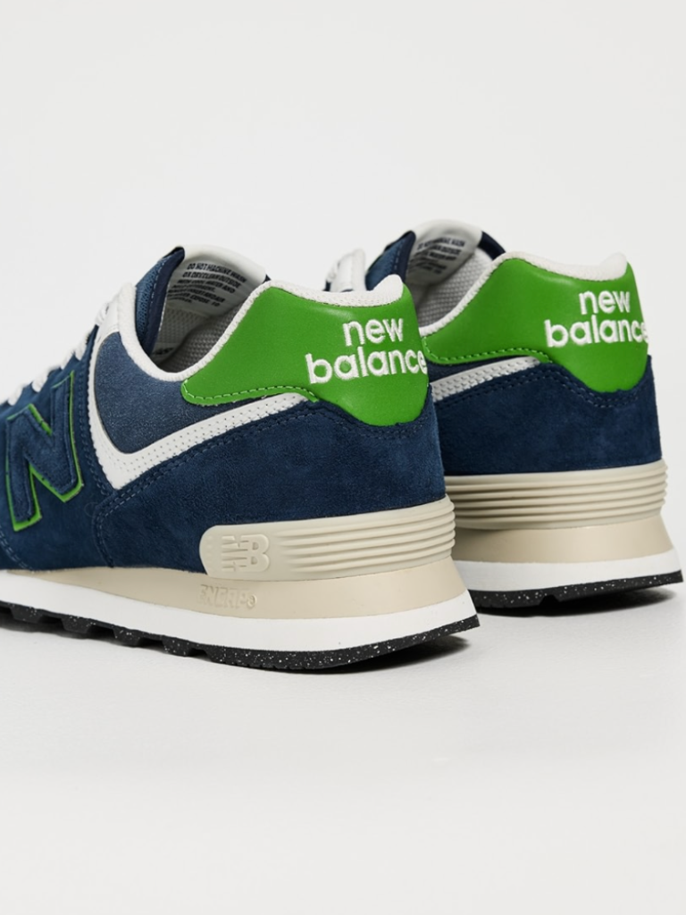 New Balance 574 Sneaker in Navy and Alpine Green