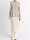 Cashmere Donegal Tunic Sweater in Biscuit Donegal