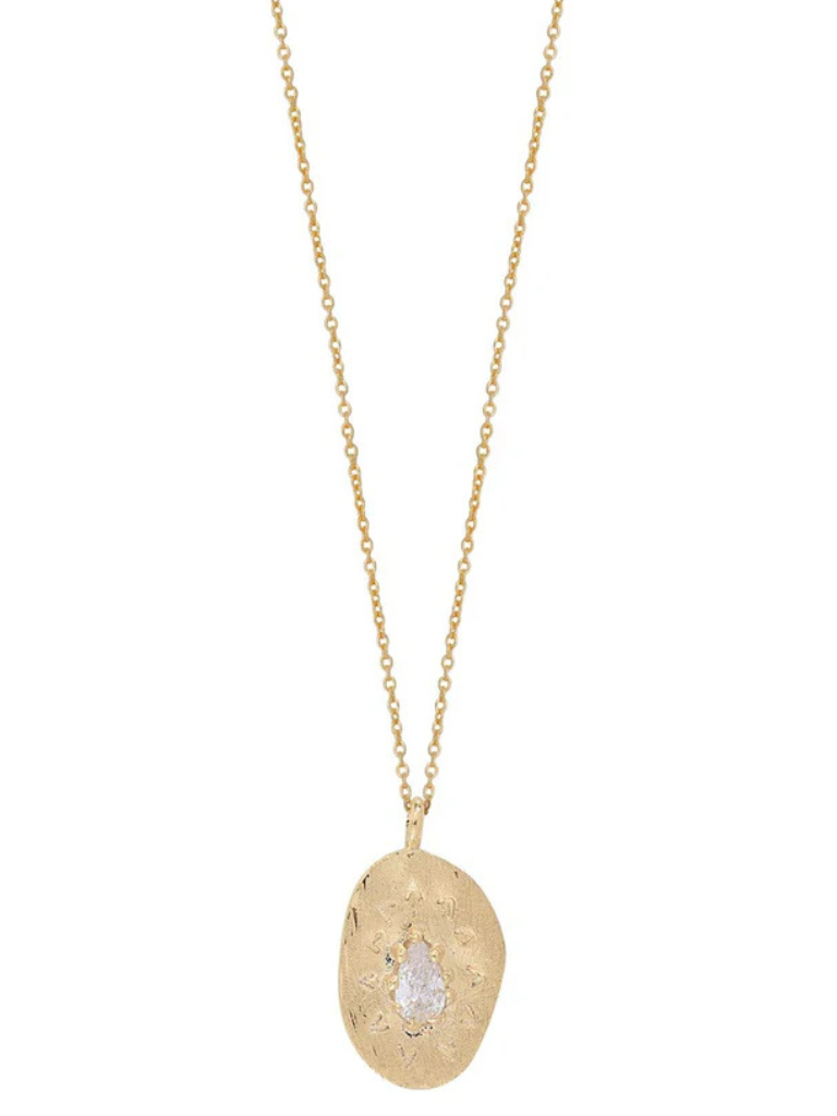 Felix Necklace in White Zircons/Gold