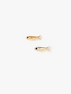 Sardine Stud Earrings in Vintage Gold