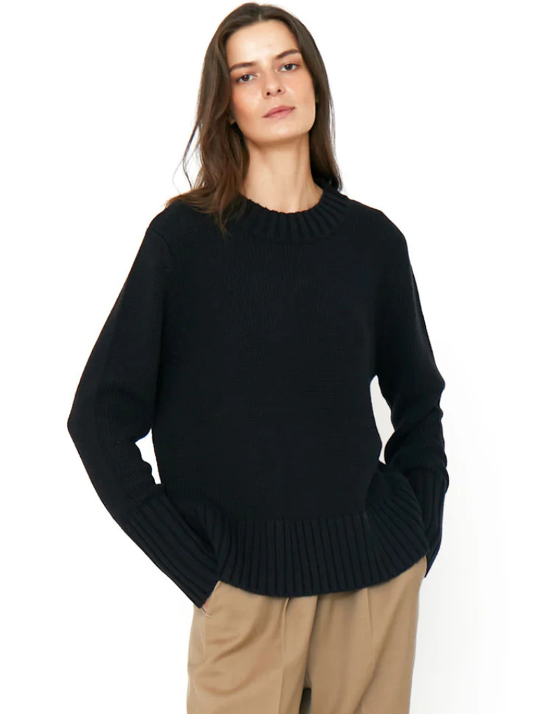 Tatum Crewneck Sweater in Black