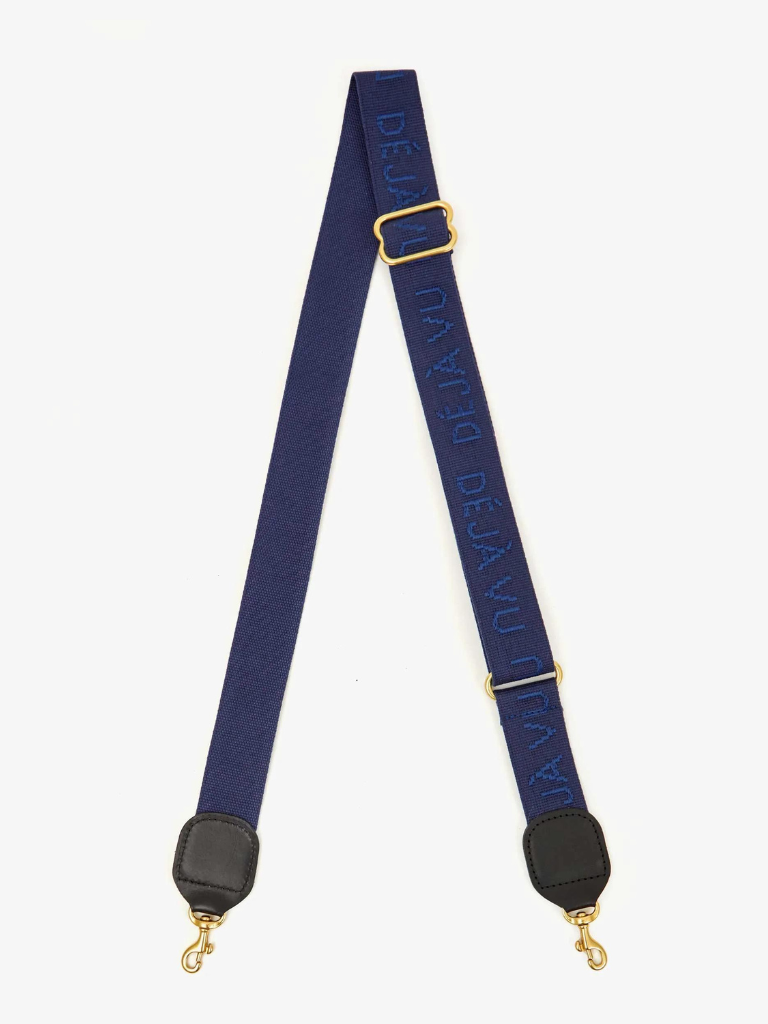 Adjustable Crossbody Strap in Navy w/Tonal Déjà Vu