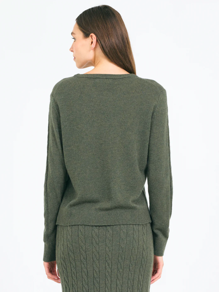 Jane Cable Pullover in Fir