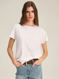 Tia Crew Neck Tee in White