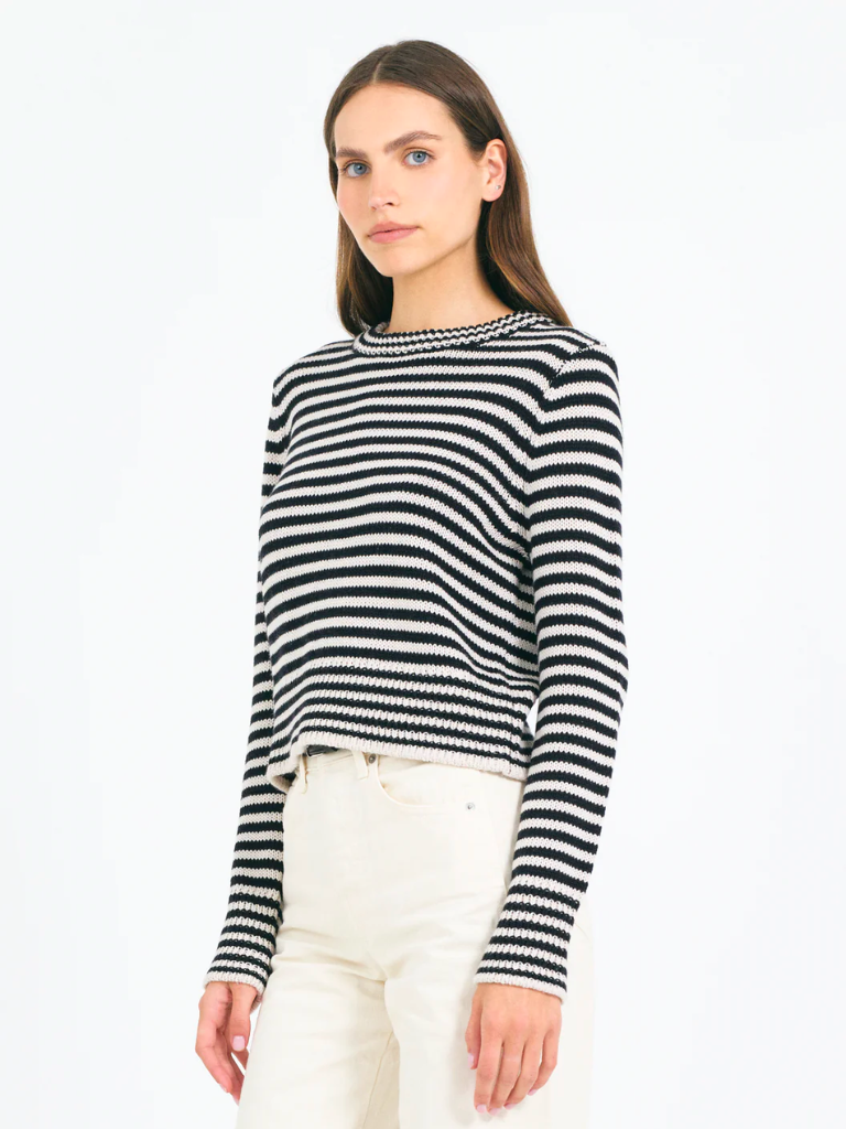 Lewes Crewneck in Canvas Combo