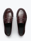 Sydney Ruched Penny Loafer in Wine Crinkle