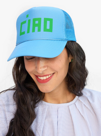 Block Ciao Trucker Hat in Sky Blue