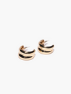 Mini Double Bulle Hoops in Brass