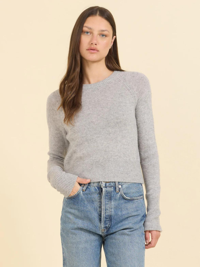Blakely Cashmere Crewneck in Heather Grey