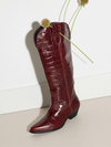 Hope Tall Boot in Cherry Embossed Croc Leather