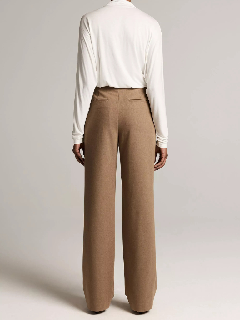 Elsa Fine Suiting High-Rise Straight-Leg Trouser in Canyon