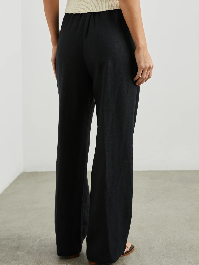 Emmie Linen Pant in Black