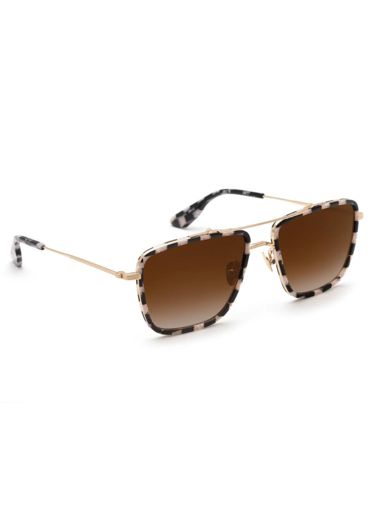 Vail Sunglasses in 18K Titanium + Harlequin
