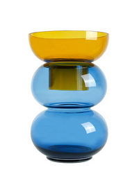 Large Bubble Flip Vase in Blue & Yellow