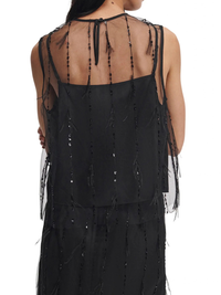 Geena Feather Tank in Black