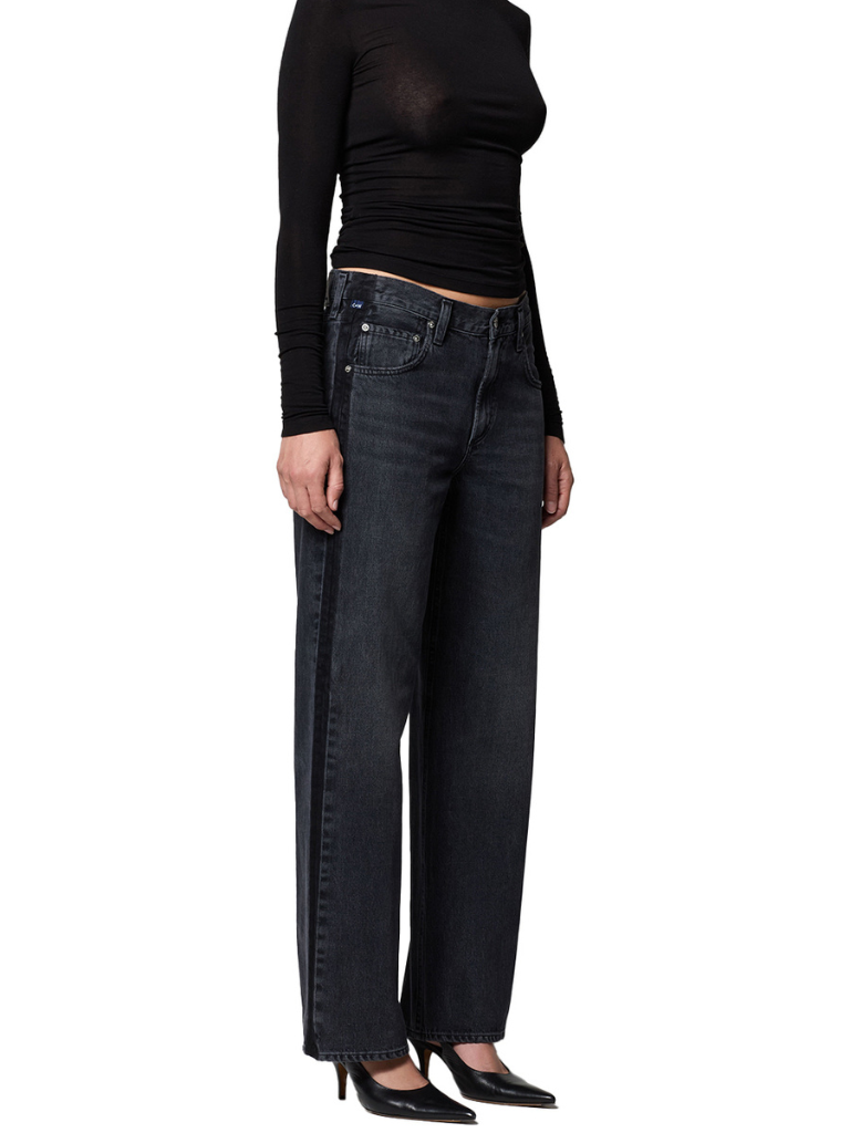 Lindz Low Rise East Straight w/ Tuxedo Stripe in Kuro