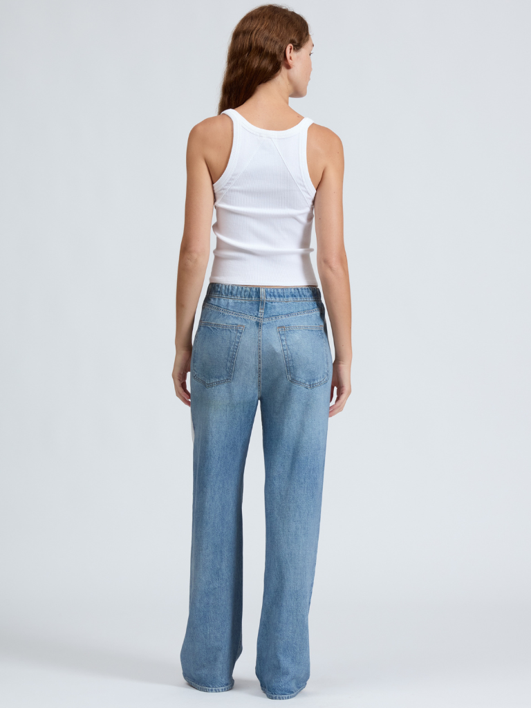 Essential Rib Wide String Tank In White