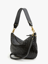 Moyen Messenger in Black Diagonal Woven
