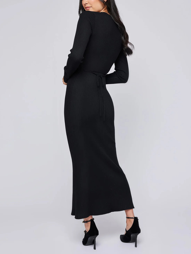 Blakely Rib Dress in Black