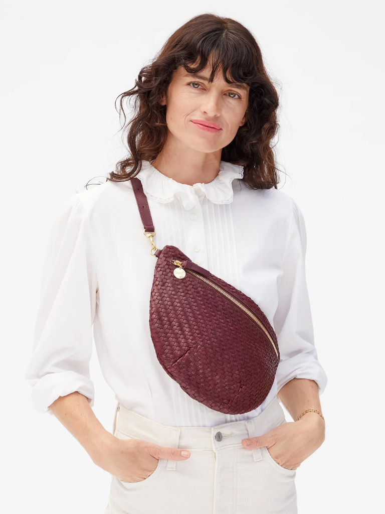 Grande Fanny Pack in Cassis Woven Zig-Zag