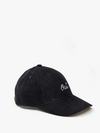 Oui Corduroy Baseball Hat in Black