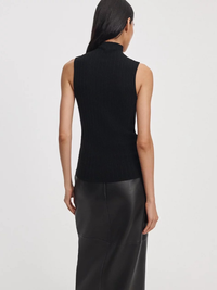 Rhodes Sleeveless Turtleneck in Black