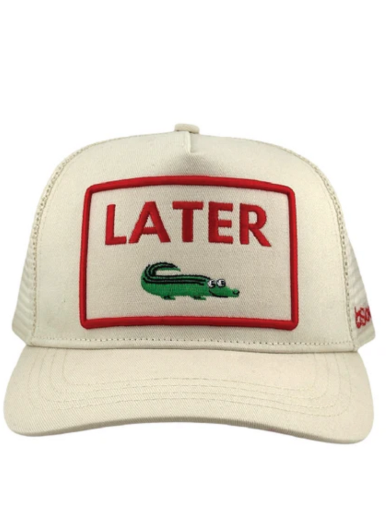 Later Gator Trucker Hat in Ivory